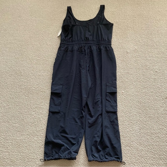 NEW Abercrombie & Fitch Traveler Cargo Jumpsuit Black Size XL Petite Pockets NWT - Picture 15 of 16